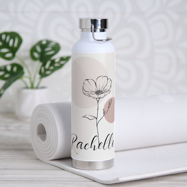 Simple Botanical Script Water Bottle (Yoga)