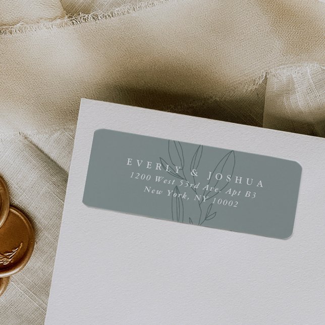 Simple Botanical Stem Green Return Address Label (Creator Uploaded)
