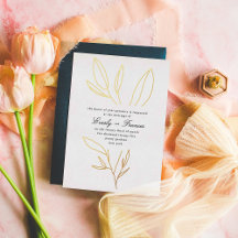 Simple Botanical Stem Wedding Gold