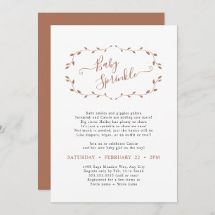 Simple Botanical Terra Cotta Baby Sprinkle Invitation