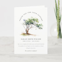 Simple Botanical Tree Photo Sympathy Memorial