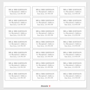 Simple Botanical Wedding Guest Address Labels