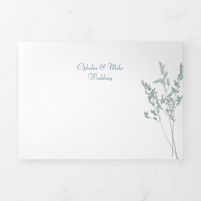 Simple botanicl,Trifold Letter Fold Invitation (Cover)