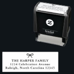 Simple Bow Christmas Holiday Card Return Address  Self-inking Stamp<br><div class="desc">Simple Bow Christmas Holiday Card Return Address Stamp. Click the edit button to customize this design with your photo and details.</div>