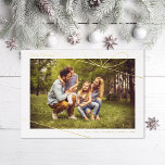 Simple Bow Christmas Photo Foil Holiday Card<br><div class="desc">Edit and customize to change the fonts,  color of the background and choose your foil. Optional message on the back side.</div>