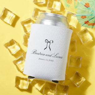 Simple Bow Classic Wedding Can Cooler