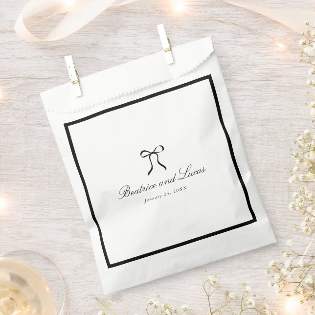 Simple Bow Classic Wedding Favor Bag (Clipped)