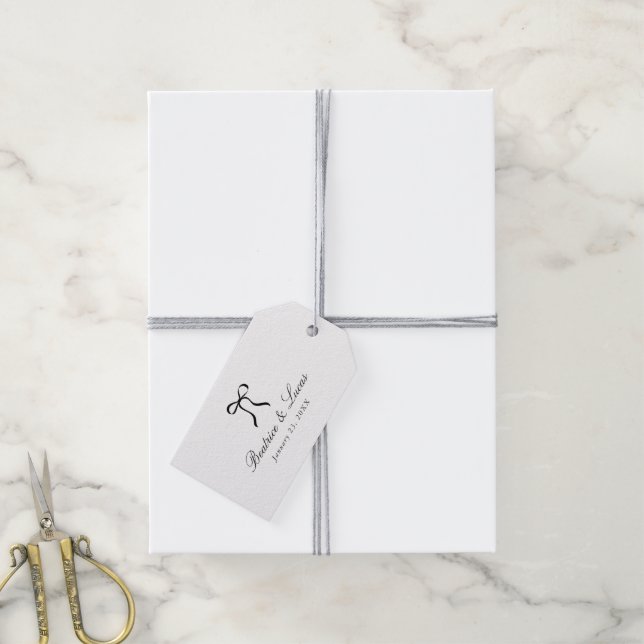 Simple Bow Classic Wedding Gift Tags (With Twine)