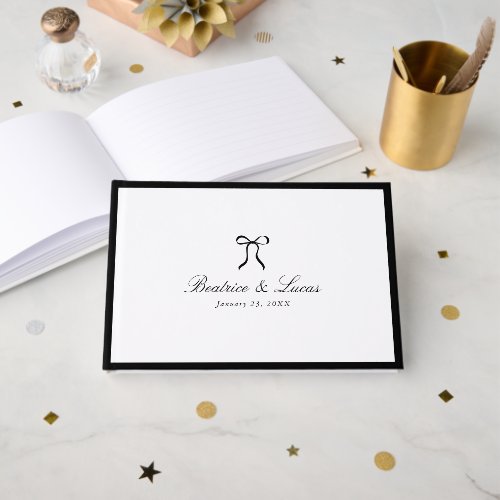 Simple Bow Classic Wedding Guest Book