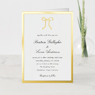Simple Bow Classic Wedding Invitation