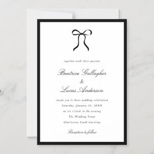 Simple Bow Classic Wedding Magnetic Invitation