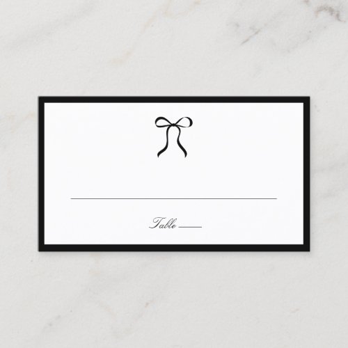 Simple Bow Classic Wedding Place Card