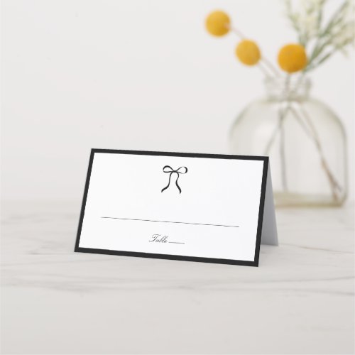 Simple Bow Classic Wedding Place Card