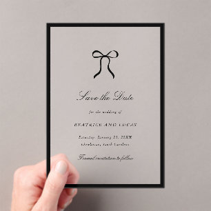 Simple Bow Classic Wedding Save the Date