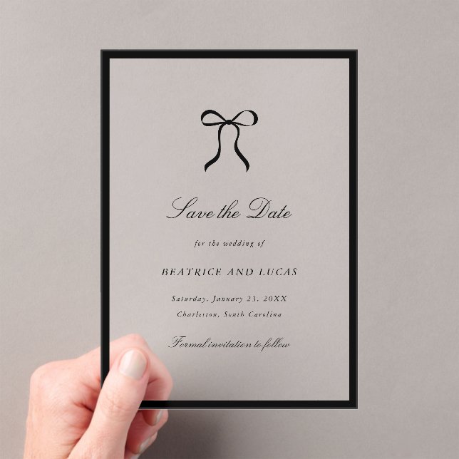 Simple Bow Classic Wedding Save the Date (Insitu (Handheld))