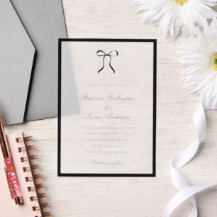 Simple Bow Classic Wedding Vellum Invitations