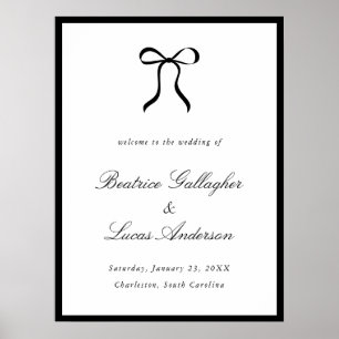 Simple Bow Classic Wedding Welcome Sign