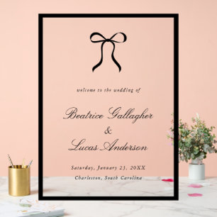 Simple Bow Classic Wedding Welcome Sign