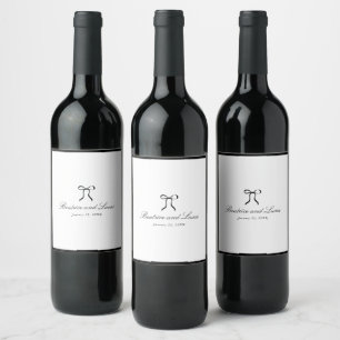 Simple Bow Classic Wedding Wine Label