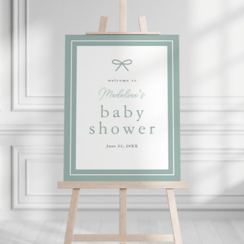 Simple Bow Gender Neutral Baby Shower Welcome Foam Board