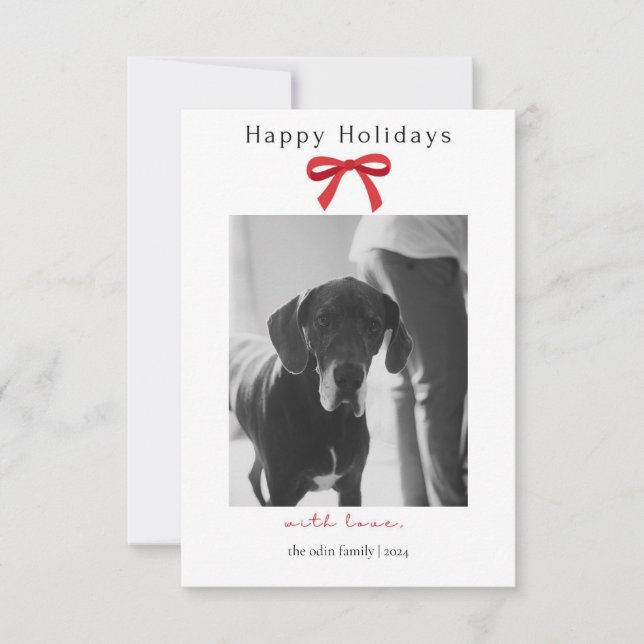 simple bow holiday card (Front)