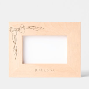 SIMPLE BOW PERSONALIZED DATED WEDDING PICTURE ENGRAVED FRAMES