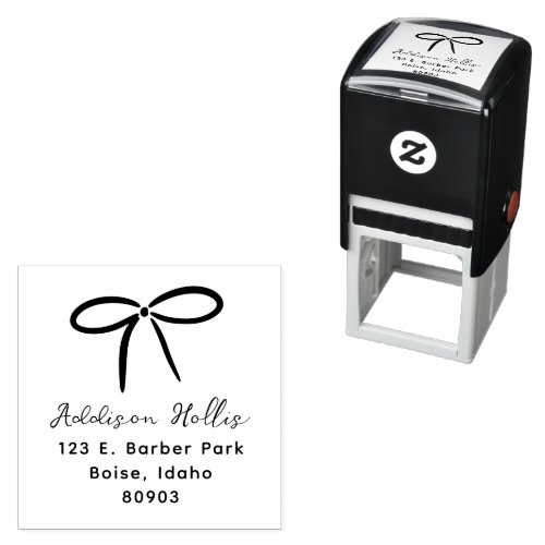 Simple Bow Return Address Self_inking Stamp