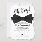 Simple Bow Tie Black & White | Baby Shower Invitation (Front)