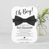 Simple Bow Tie Black & White | Baby Shower Invitation (Standing Front)