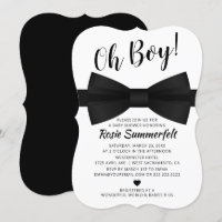 Simple Bow Tie Black & White | Baby Shower