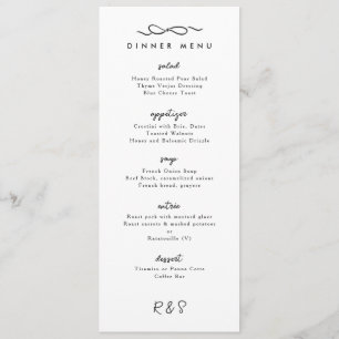 Simple Bow Wedding Dinner Menu