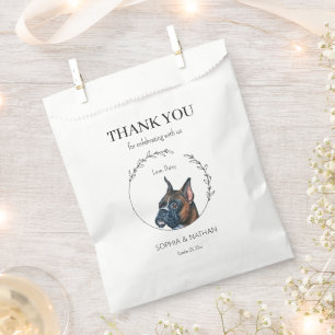 Simple Boxer Dog Wedding Thank You Favor Bag