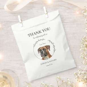Simple Boxer Dog Wedding Thank You Favor Bag