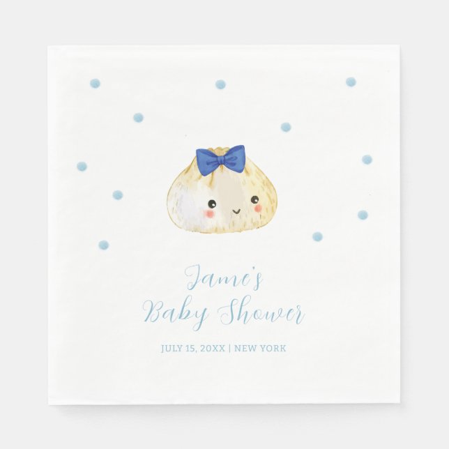 Simple Boy Little Dumpling Baby Shower  Napkins (Front)