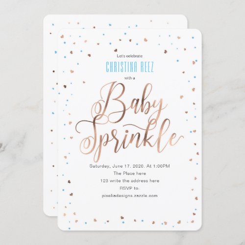 Simple boy Sprinkle with Love Baby Sprinkle Invitation