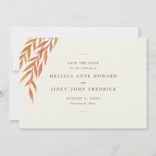 Simple Branch and Text Save The Date Card
