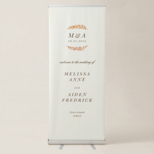 Simple Branch Autumn Wedding welcome sign