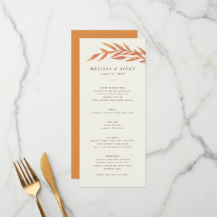 Simple Branch Formal Wording Autumn Wedding Menu
