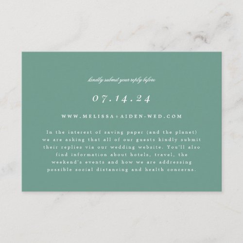 Simple Branch Wedding Online RSVP and Info Card