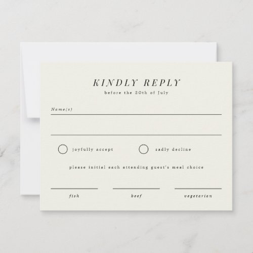 Simple Branch Wedding RSVP Reply Card