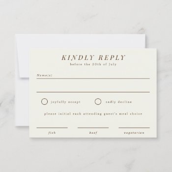 Simple Branch Wedding Rsvp Reply Card by 2BirdStone at Zazzle