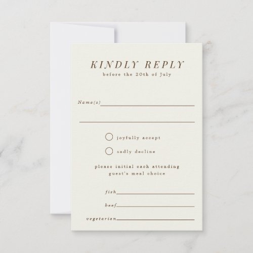 Simple Branch Wedding RSVP Reply Card