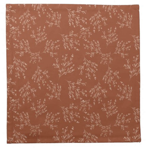 Simple Branches Fall Color Palette  Burnt Sienna Cloth Napkin