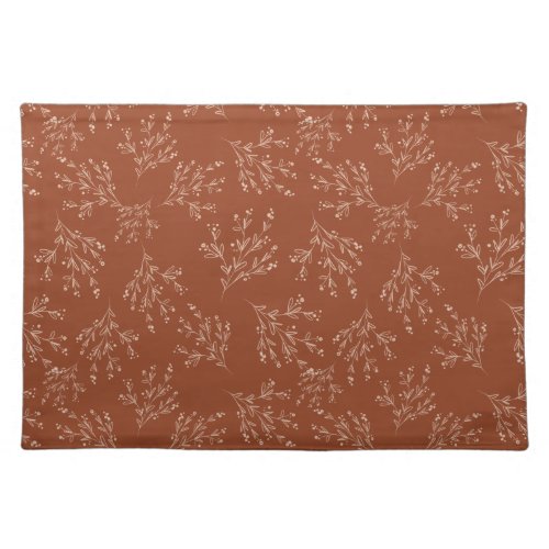 Simple Branches Fall Color Palette  Burnt Sienna Cloth Placemat
