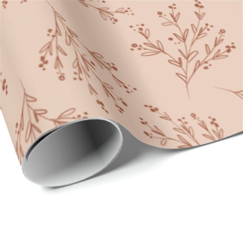 Simple Branches Fall Color Palette  Cheek Peach Wrapping Paper
