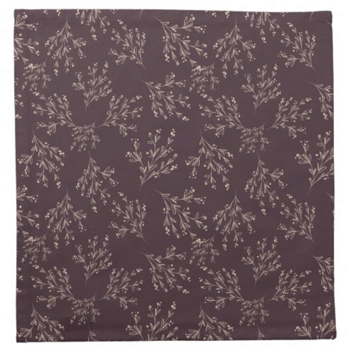 Simple Branches Fall Color Palette  Plum Wine Cloth Napkin