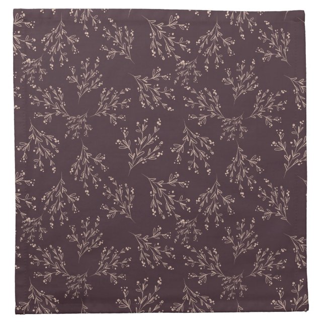 Simple Branches Fall Color Palette | Plum Wine Cloth Napkin (Front)