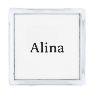 Simple Brand Promotion Small Square Silver Finish Lapel Pin