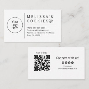 Simple Brand Ready Bakery QR Code Business Card