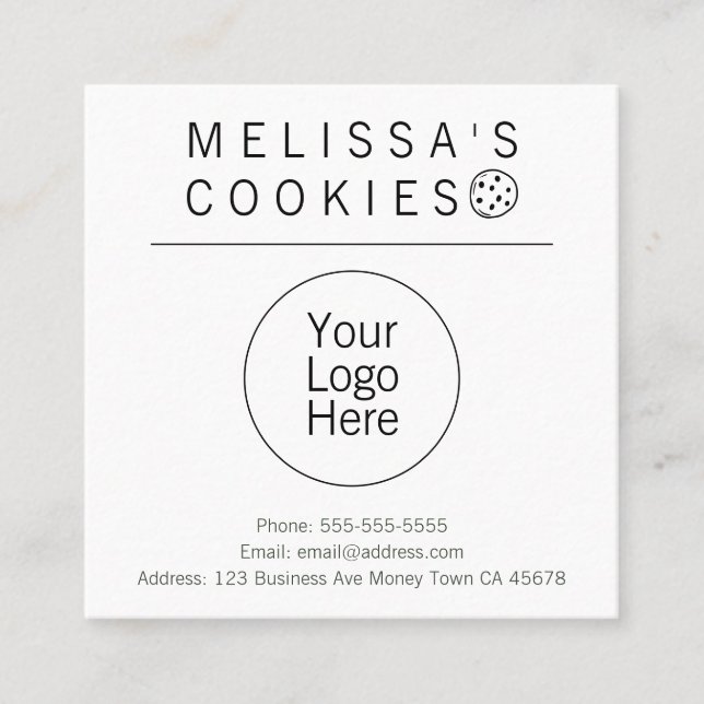 Simple Brand Ready Bakery Square Business Card (Front)